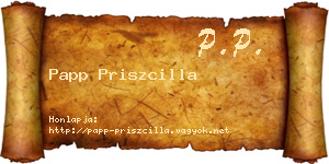 Papp Priszcilla névjegykártya